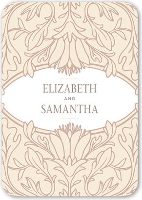 Enclosure Cards: Newlywed Nouveau Wedding Enclosure Card, White, Signature Smooth Cardstock, Rounded