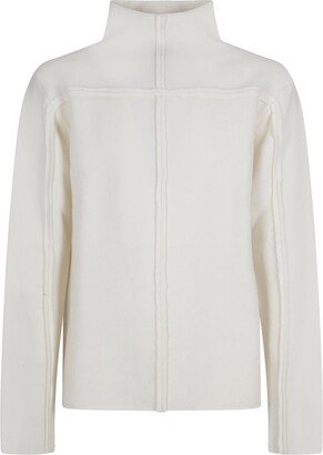 Exposed-Seam High-Neck Knitted Jumper-AA