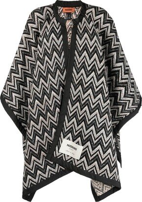 Zig-Zag Knit Blanket Coat