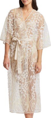 Kiss Flower Appliqué Robe