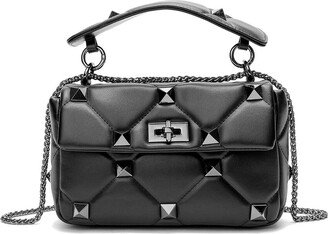 Tiffany & Fred Paris Studded Sheepskin Leather Shoulder Bag