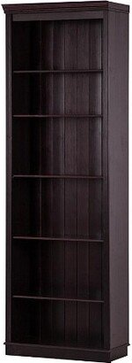 RealRooms Anita Solid Wood 6 Shelf Open Bookcase, Rich Brown