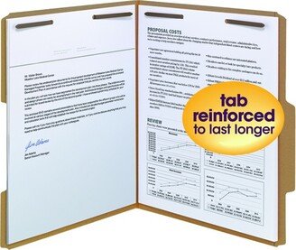 Smead Fastener File Folder, 2 Fasteners, Reinforced 2/5 -Cut Tab Right of Center Position, Letter Size, Kraft, 50 per Box (14880)