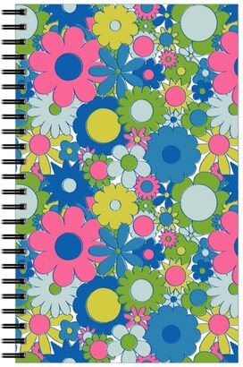 Notebooks: Funky Daisy Floral - Neon Notebook, 5X8, Multicolor