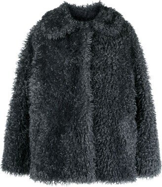 Faux-Shearling Single-Breasted Coat-AA