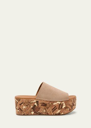 Liana Platform Suede Cork Sandals-AA