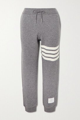 Striped Cashmere-blend Track Pants - Gray