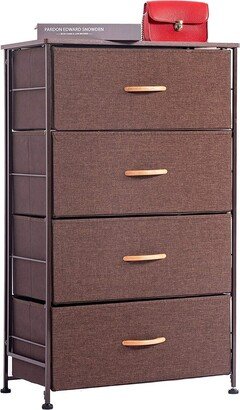 IGEMAN 4 Drawers Storage Organizer Unit Easy Assembly; Vertical Dresser Storage Tower for Closet; Bedroom; Entryway; Brown