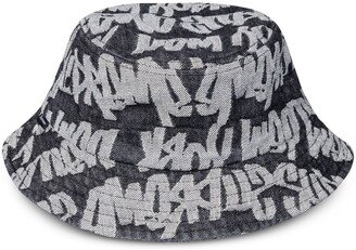 Fat Tip jacquard denim bucket hat