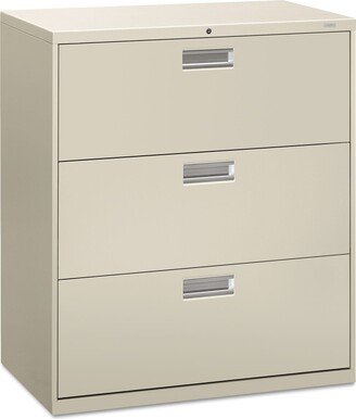 HON 600 Series 36-inch Wide Light Grey 3-drawer Lateral File Cabinet