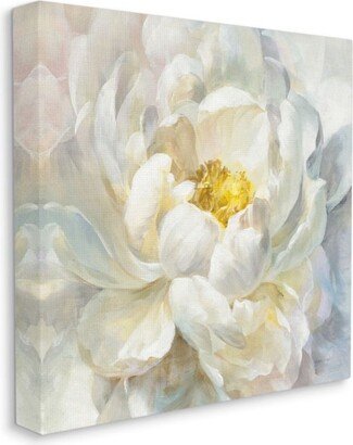 Delicate Flower Petals Soft White Yellow Painting Art, 36 x 36