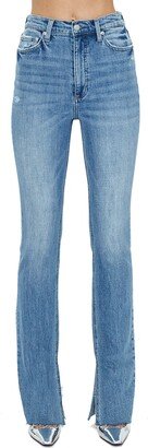 Colleen Slit Hem High Waist Slim Bootcut Jeans-AA