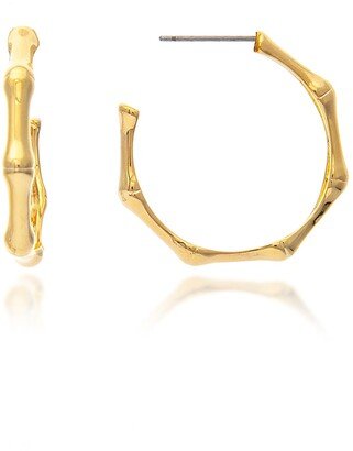 Bamboo Shaped 76mm Hoop Earrings