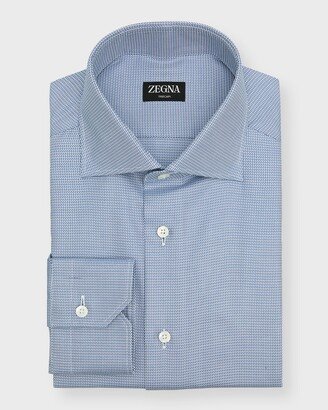 Men's Trecapi Cotton Micro-Print Dress Shirt