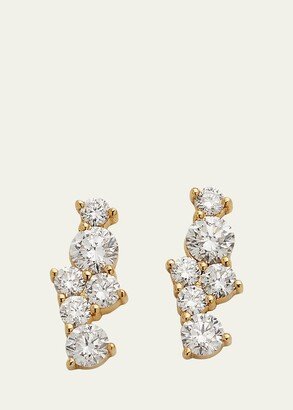 14k Diamond Cocktail Bar Stud Earrings