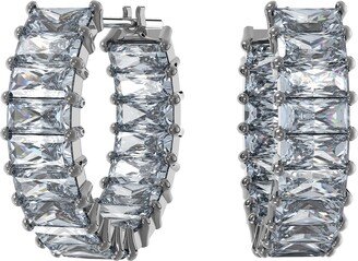 Matrix Crystal Baguette Hoop Earrings