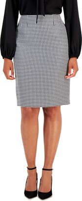 Petite Houndstooth Pencil Skirt - Black/White