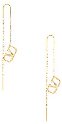 Vlogo Signature Drop Earrings in Metallic Gold