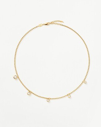 Stone Charm Drop Necklace | 18ct Gold Plated Vermeil/Cubic Zirconia