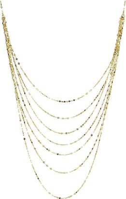 Oradina 14K Yellow Solid Gold Cabaret Layered Necklace