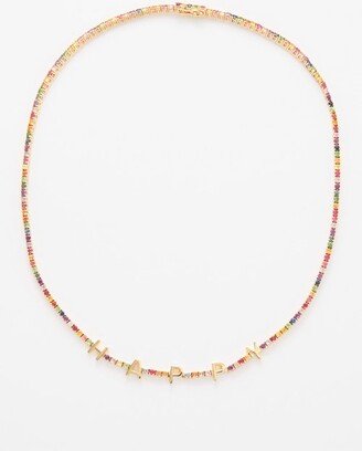 Happy Sapphire & 14kt Gold Tennis Necklace