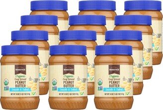 Woodstock Organic Easy Spread Smooth & Salted Peanut Butter - Case of 12/18 oz