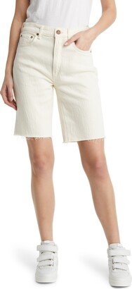 Raw Hem Denim Bermuda Shorts-AA