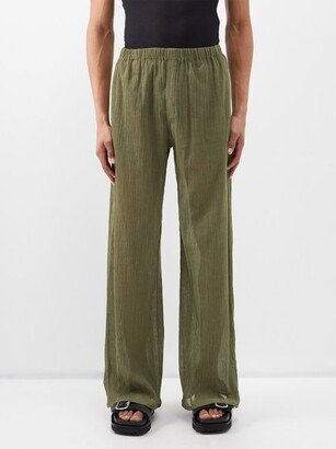 Pleated Technical-jersey Trousers