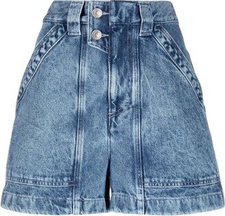 MARANT ÉTOILE High-Waisted Denim Shorts-AA