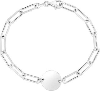 Piazza Di Spagna Italian Silver Paperclip Link Circle Bracelet