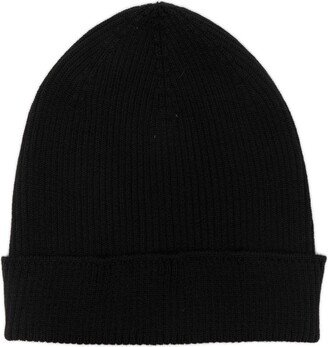 Ribbed-Knit Virgin Wool Beanie-AA