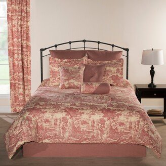 Victor mill Versailles red small check bedskirt