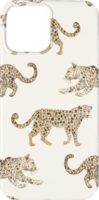 Custom Iphone Cases: Leopard Parade Phone Case, Slim Case, Matte, Iphone 13 Pro Max, Beige