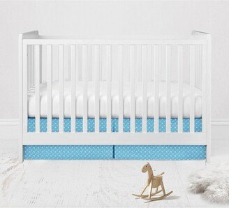 Woodlands Aqua Arrows Boys Cotton Crib/Toddler Crib Skirt