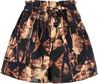 Edlyn floral-print drawstring shorts