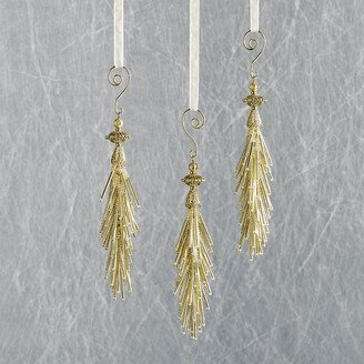 Bugle Bead Tassel Ornaments, Set of Three