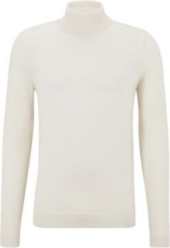 Regular-fit rollneck sweater in extra-fine merino wool