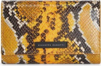 Ulyana snakeskin-effect clutch bag