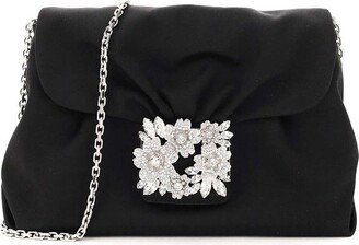 Bouquet Strass Buckle Drape Clutch Bag