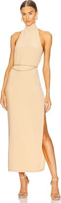 x REVOLVE Halter Turtle Side Slit Gown-AA