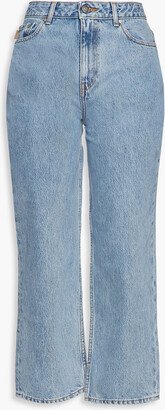 Cropped faded high-rise straight-leg jeans-AA