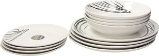 Tognana Graphic Arts 12 Piece Dinnerware Set, Service for 4