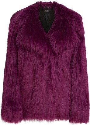 Faux-Fur V-Neck Jacket