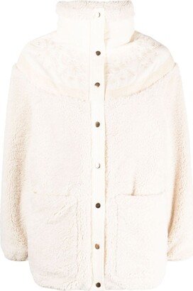 Louise Misha Embroidered Faux-Shearling Jacket