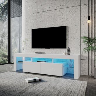 EDWINRAY TV Stand TV Cabinet with LED Lights Control Lights for Up to 80 TV