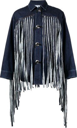 Fringe-Detail Denim Jacket