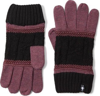 Popcorn Cable Gloves (Black Cherry) Ski Gloves