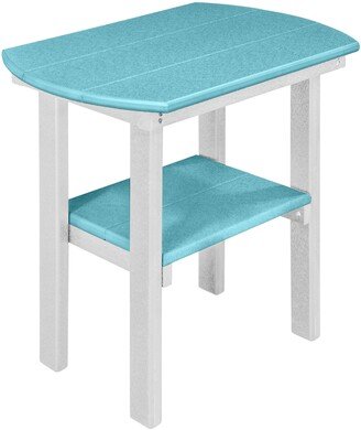 OS Home and Office Furniture OS Home and Office Model Oval End Table Made in the USA- Aruba Blue on White Base