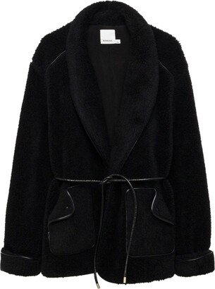 Simkhai Kimia belted-waist shearling jacket