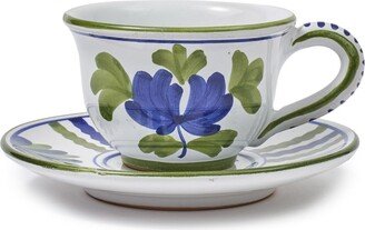 Cabana Blossom ceramic teacup and saucer